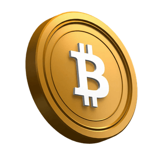 기울어진 Bitcoin BTC 코인을 활용한 hero 섹션의 시각 요소