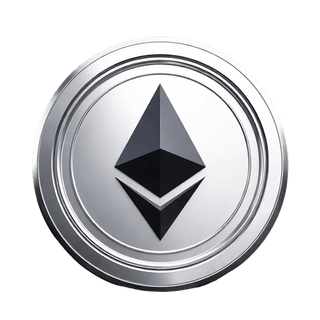 공중에 떠 있는 이더리움 ETH 코인 암호화폐 그래픽 요소